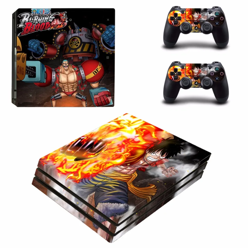 Anime One Piece PS4 Pro Skin Sticker For Sony PlayStation 4 Console and 2 Controllers Skins Stickers Decal Vinyl | Электроника