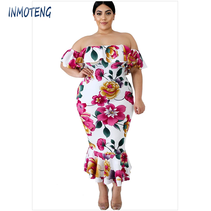 INMOTENG Black/White Off-the-shoulder Floral Mermaid Plus Size 5XL 4XL Dress Womenn Bodycon Korean Short Sleeves Ruffles Dresses
INMOTENG Black/White Off-the-shoulder Floral Mermaid Plus Size 5XL 4XL Dress Womenn Bodycon Korean Short Sleeves Ruffles Dresses