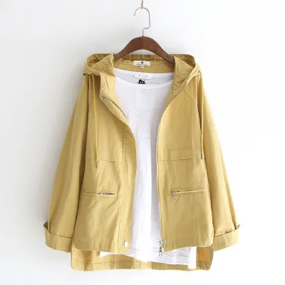 Korean leisure pure color coat autumn fashions schoolgirl clothing long sleeve hooded zipper pockets dust coats girl's blouse
Korean leisure pure color coat autumn fashions schoolgirl clothing long sleeve hooded zipper pockets dust coats girl's blouse