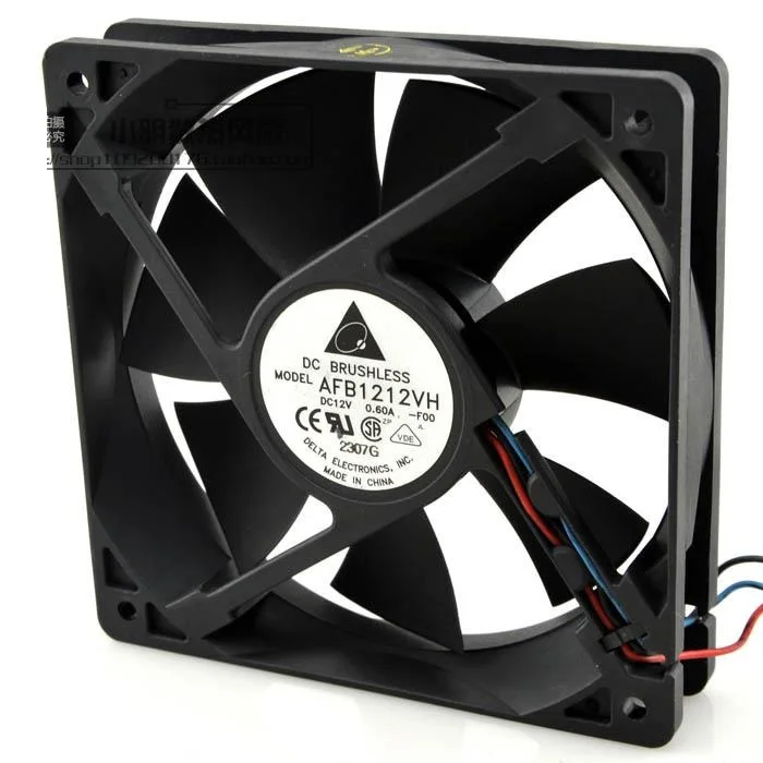 

SSEA New cooling fan for Delta AFB1212VH PWM double ball bearing 120*120*25mm DC12V 0.60A 3-pin AFB1212VH-Roo