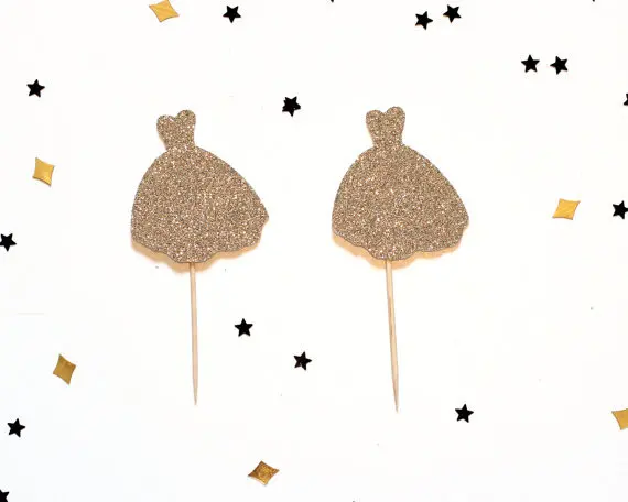 Glitter Wedding Dress Gown Cupcake Toppers bridal baby shower Bachelorette Party Decor cake toppr food picks
Glitter Wedding Dress Gown Cupcake Toppers bridal baby shower Bachelorette Party Decor cake toppr food picks