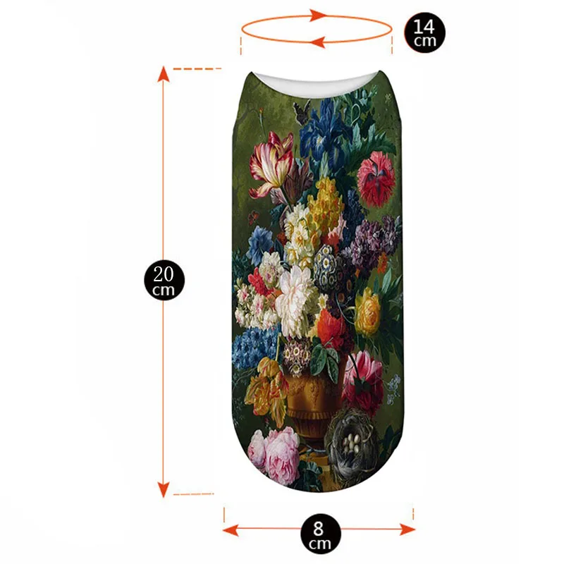 Новый 3D с принтом фруктов и цветов по оптовой цене носки Летняя женская кисточка