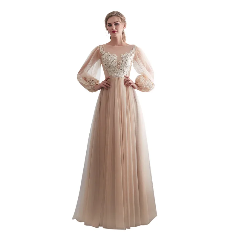 In Stock Tulle Full Sleeves Slash Neck Appliques Zipper Party Gown One-piece Vestido de noche Robe de soiree Formal Dress
In Stock Tulle Full Sleeves Slash Neck Appliques Zipper Party Gown One-piece Vestido de noche Robe de soiree Formal Dress