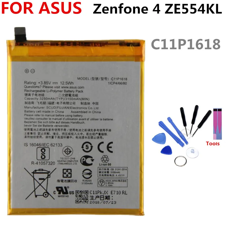C11P1618 battery FOR ASUS Zenfone 4 ZE554KL 3250mAh lithium battery li-ion polymer battery High capacit
C11P1618 battery FOR ASUS Zenfone 4 ZE554KL 3250mAh lithium battery li-ion polymer battery High capacit