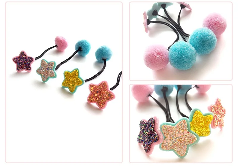 20pcs Fashion Cute Glitter Star Elastic Hair Bands Felt Pom Pom Hair Ties Rubber Bands Princess Headwear Girls Hair Accessories
20pcs Fashion Cute Glitter Star Elastic Hair Bands Felt Pom Pom Hair Ties Rubber Bands Princess Headwear Girls Hair Accessories