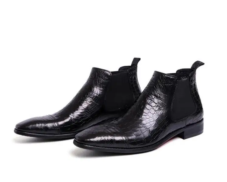 Dress shoes men ankle boots slip on elastic band genuine leather square toes stone pattern high top casual shoes roman boots
Dress shoes men ankle boots slip on elastic band genuine leather square toes stone pattern high top casual shoes roman boots