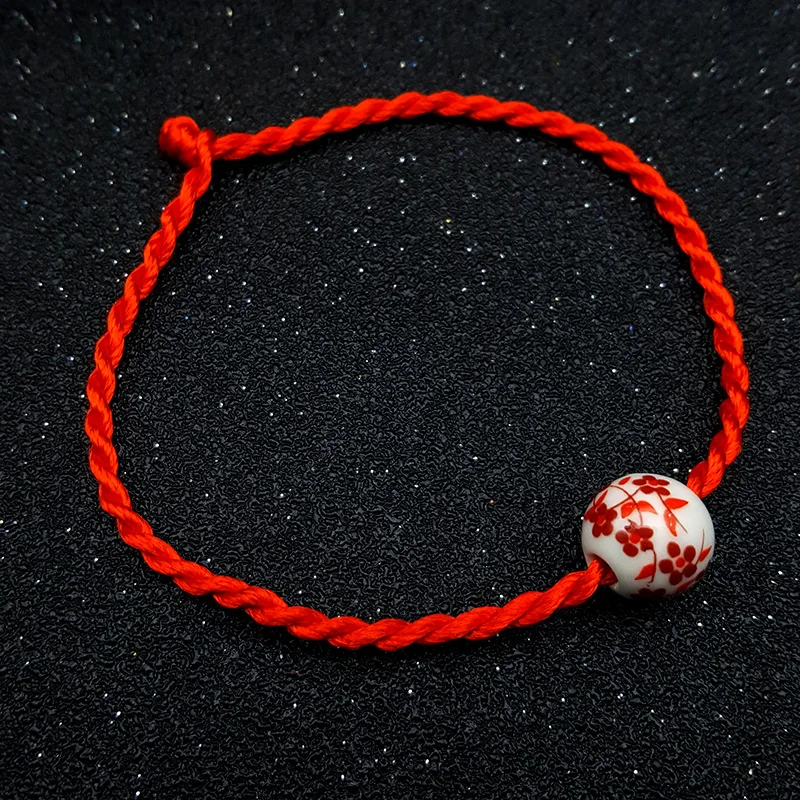 Простой керамический браслет с бусинами сделай сам и для женщин подвеска цветами