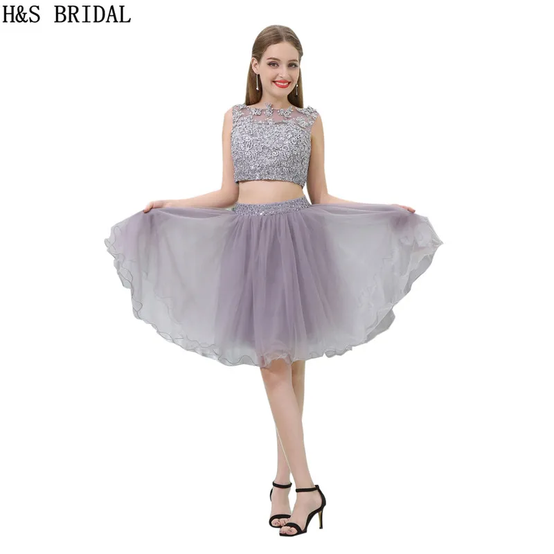 H&S BRIDAL Lace Applique prom dresses short Beaded Two Pieces Tulle Knee-Length Prom Dress Light Purple vestido festa
H&S BRIDAL Lace Applique prom dresses short Beaded Two Pieces Tulle Knee-Length Prom Dress Light Purple vestido festa