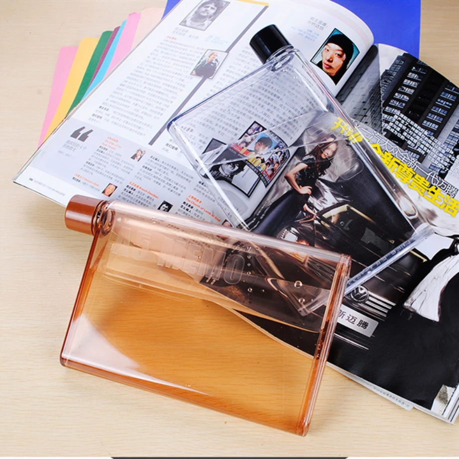 150pcs/Lot A5 AS Notebook Water Bottle 420ml 14oz Flat Plastic Kettle Novelty Portable No Leakage Cup BPA Free
150pcs/Lot A5 AS Notebook Water Bottle 420ml 14oz Flat Plastic Kettle Novelty Portable No Leakage Cup BPA Free