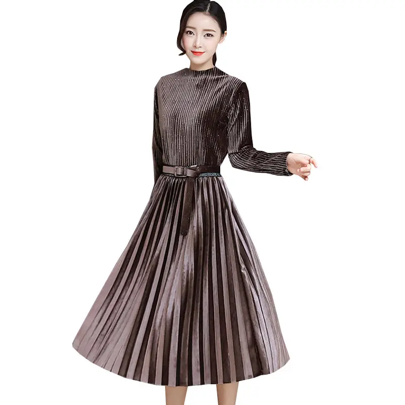 Spring New Womens Velvet Long sleeved Dress 2018 Thick Section Was Thin Slim Large Pleated Dresses Two-piece suit Vestidos WZ603
Spring New Womens Velvet Long sleeved Dress 2018 Thick Section Was Thin Slim Large Pleated Dresses Two-piece suit Vestidos WZ603