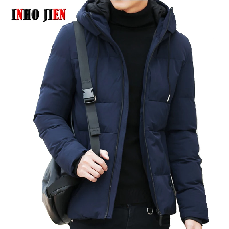Куртка мужская зимняя с хлопковой подкладкой теплая брендовая одежда однотонная
