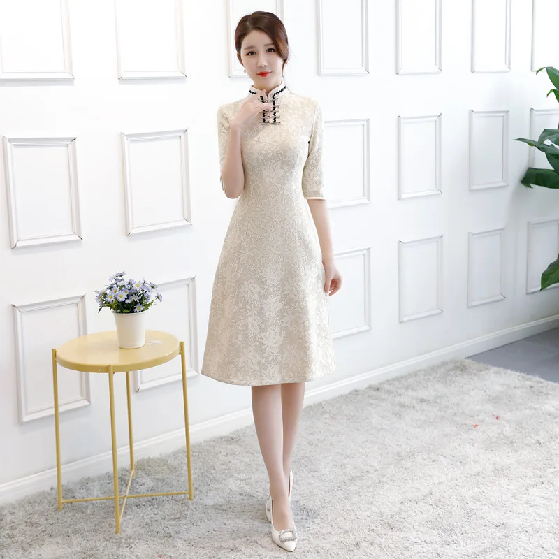 Red Cheongsam Vintage Chinese style Lace Knee Length Qipao New Womens Summer Elegant Slim Party Dress Vestido Size S M L XL XXL
Red Cheongsam Vintage Chinese style Lace Knee Length Qipao New Womens Summer Elegant Slim Party Dress Vestido Size S M L XL XXL