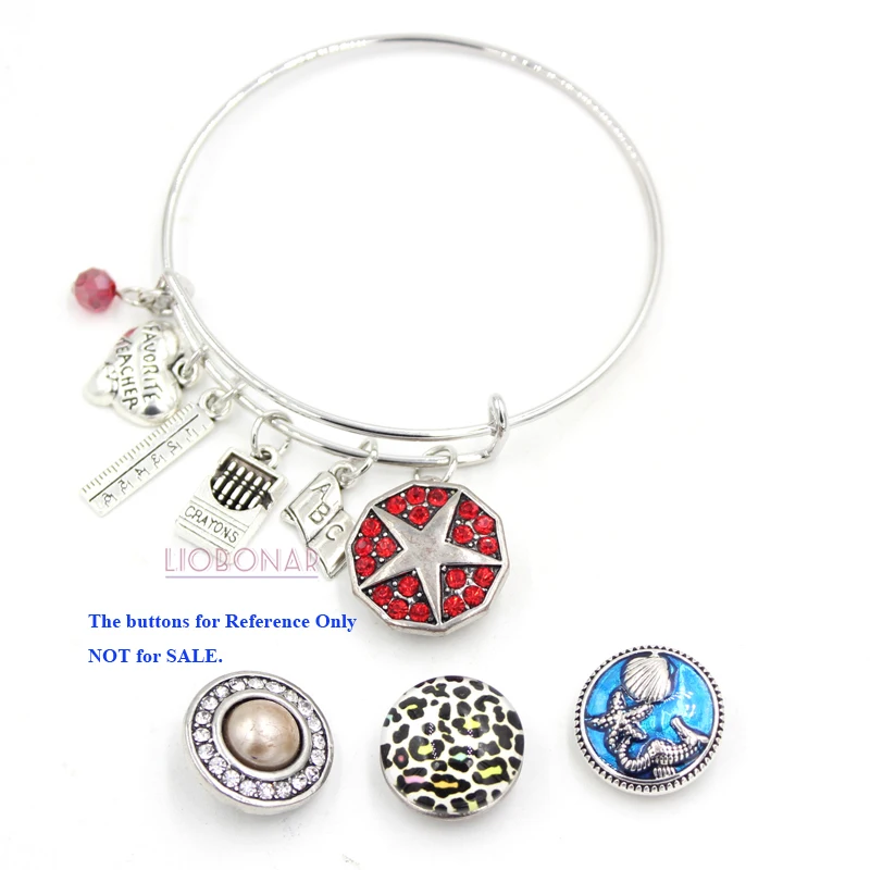 Snap Jewelry Teacher Bracelet Book Ruler Crayons Charms Expandable Liobonar Snap Buttons Charms Bracelets for Teacher Gifts
Snap Jewelry Teacher Bracelet Book Ruler Crayons Charms Expandable Liobonar Snap Buttons Charms Bracelets for Teacher Gifts