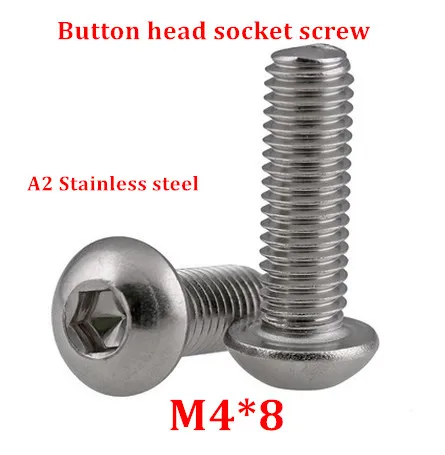 100pcs/lot M4*8 Bolt A2-70 ISO7380 Button Head Socket Screw/Bolt SUS304 Stainless Steel M4X8mm
100pcs/lot M4*8 Bolt A2-70 ISO7380 Button Head Socket Screw/Bolt SUS304 Stainless Steel M4X8mm