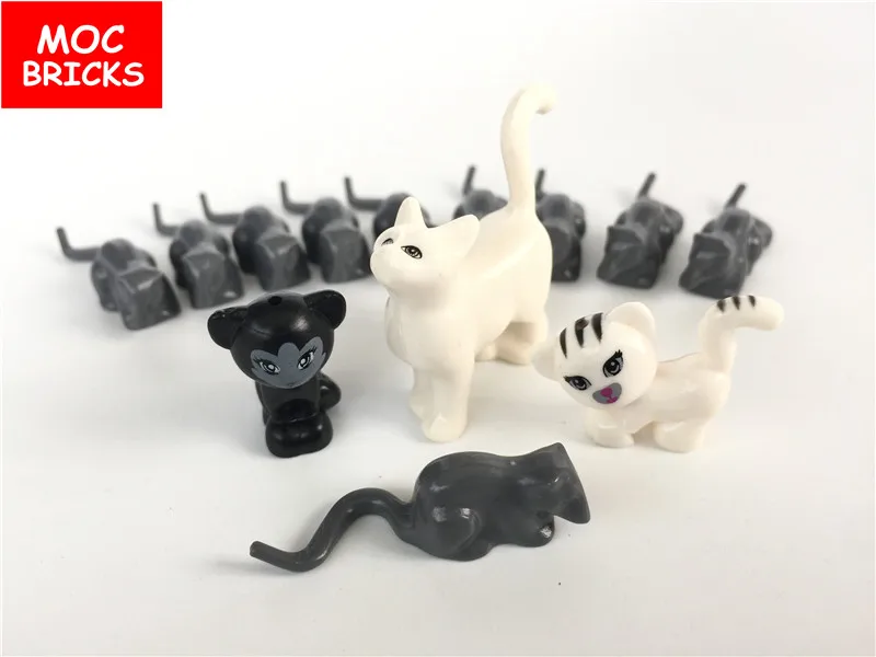 MOC Bricks DIY toys Animal Dark gray Rat & Cat fit with 40234 Action figure Educational Building Blocks Toy Kids Gift | Игрушки и