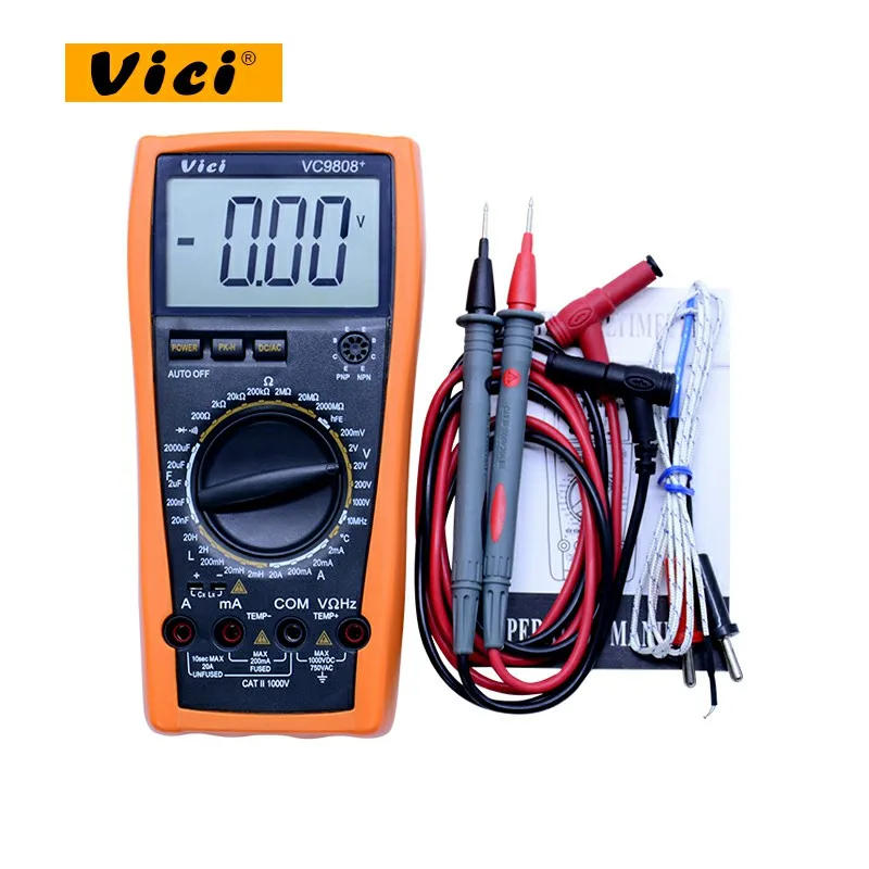 

3 1/2 Digital multimeter Electrical Meter Inductance Res Cap Freq Temp AC/DC Ohmmeter Inductance Tester VICI VC9808+