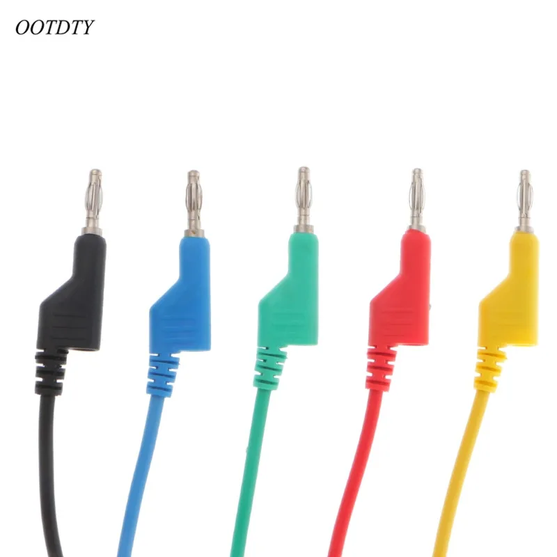 OOTDTY 5 Pcs 4mm Dual Banana Plug Smooth Silicone Lead Test Cable For Multimeter 1m 5 Colors
OOTDTY 5 Pcs 4mm Dual Banana Plug Smooth Silicone Lead Test Cable For Multimeter 1m 5 Colors