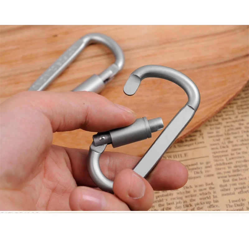 Bold 8CM with Lock D-type Camping Outdoor Buckle Aluminum Alloy Key Chain Waterproof Wearable Paracord Hook Carabiner Buckles
Bold 8CM with Lock D-type Camping Outdoor Buckle Aluminum Alloy Key Chain Waterproof Wearable Paracord Hook Carabiner Buckles