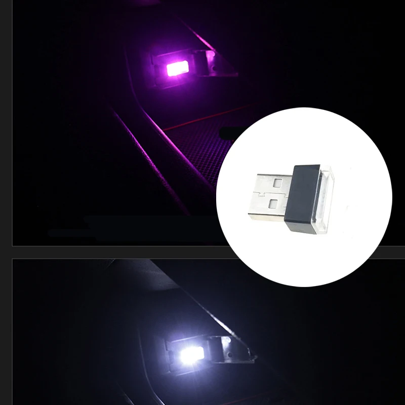 USB мини-светодиод машины атмосферсветильник сигарета отделка для прикуривателя