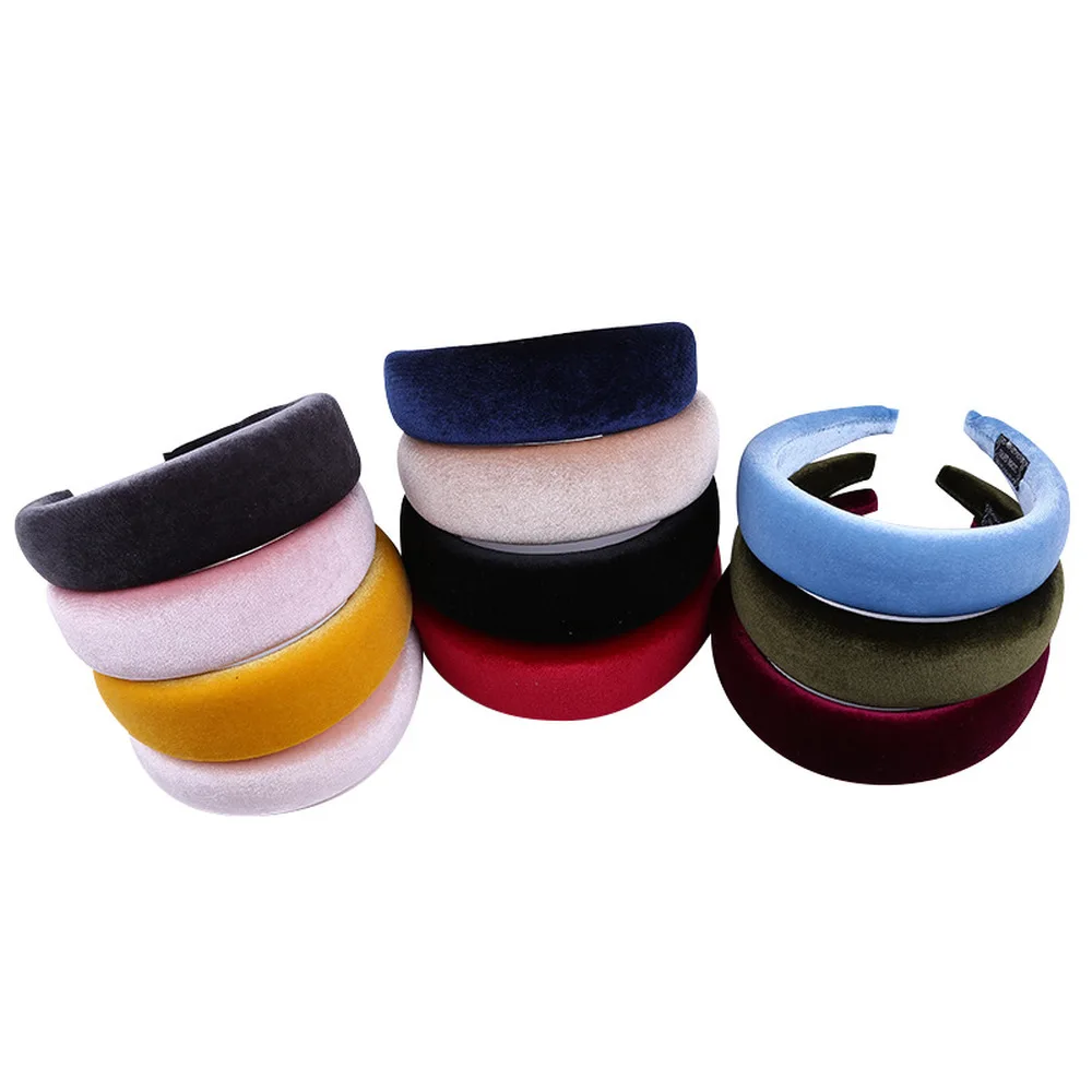 Fashion Thick Velvet Headbands Women Wide Head Band Headwear Elasticity Hairbands Elegant Girl Hair Accessories Vintage Headband | Украшения