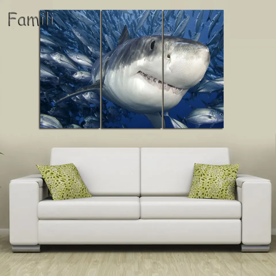 3 Panels Canvas Painting HD Ocean Shark Picture Modern Home Wall Art Decoration Print Painting For House Decorate Unframed
3 Panels Canvas Painting HD Ocean Shark Picture Modern Home Wall Art Decoration Print Painting For House Decorate Unframed