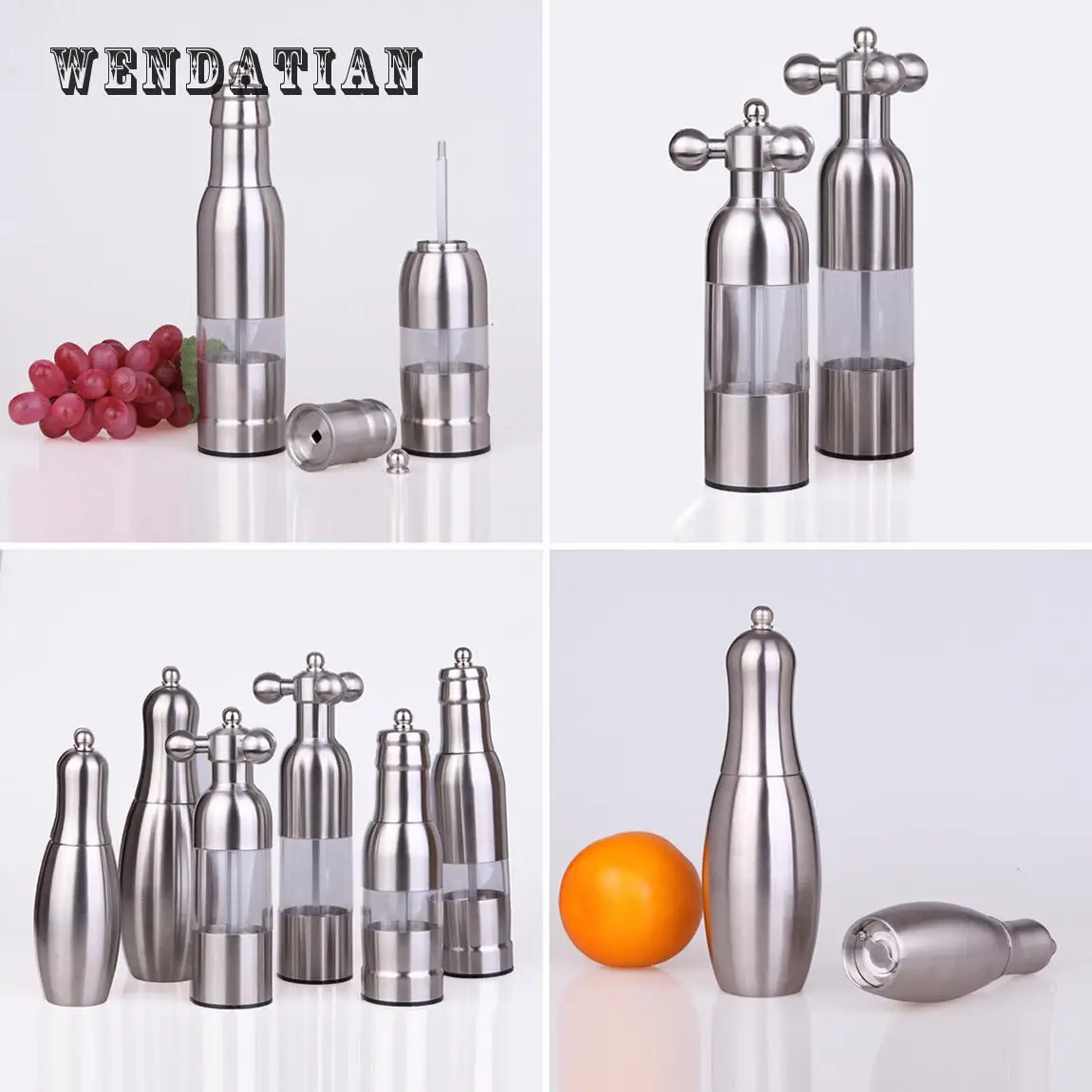 Kitchen Herb Spice Tools Stainless steel pepper mill Manual salt bowling ball rotating caster Grinder Seasoning Bottle Grind
Kitchen Herb Spice Tools Stainless steel pepper mill Manual salt bowling ball rotating caster Grinder Seasoning Bottle Grind
