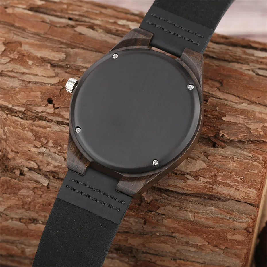 Minimalist Ebony Wooden Watch Men Quartz Movement Genuine Leather Watches Unique Wood Men's Watches Top Gifts reloj 2019
Minimalist Ebony Wooden Watch Men Quartz Movement Genuine Leather Watches Unique Wood Men's Watches Top Gifts reloj 2019