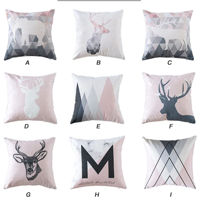 Nordic Style Pillows Cover Elephant Gray Throw Pillows Case Pink Deer Geometric cushion cover
Nordic Style Pillows Cover Elephant Gray Throw Pillows Case Pink Deer Geometric cushion cover