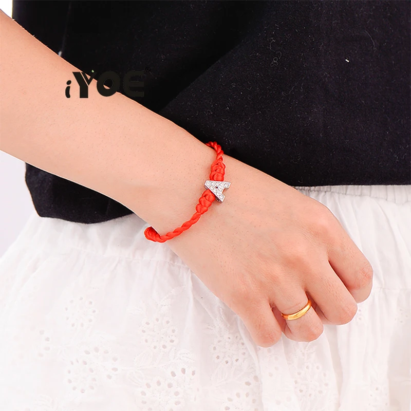 Женский и мужской браслет IYOE с надписью ручной работы Lucky Red String Rope|Браслеты