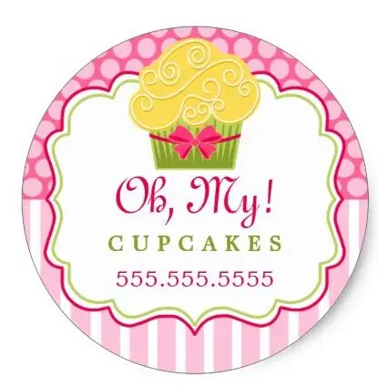 

1.5inch Whimsical Cupcake Bakery Stickers 1