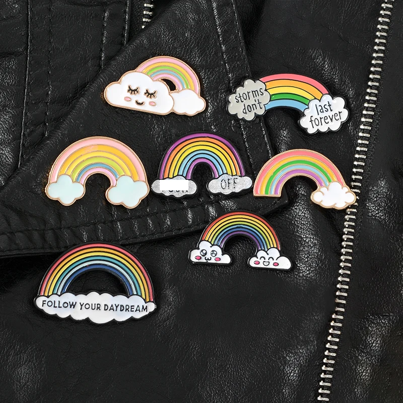 Cloud Rainbow Pins Brooches Badges Cloth Backpack Bags Hats Leather jeckets Decoration Inspirational Jewelry
Cloud Rainbow Pins Brooches Badges Cloth Backpack Bags Hats Leather jeckets Decoration Inspirational Jewelry