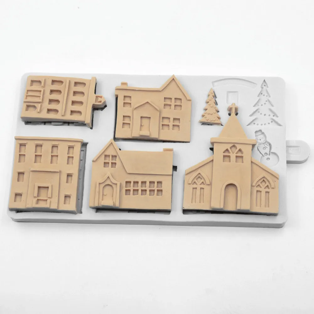 Fang Dan sugar cake silicone mold winter village house snowman chocolate cake Decorative candy mold baking tools
Fang Dan sugar cake silicone mold winter village house snowman chocolate cake Decorative candy mold baking tools