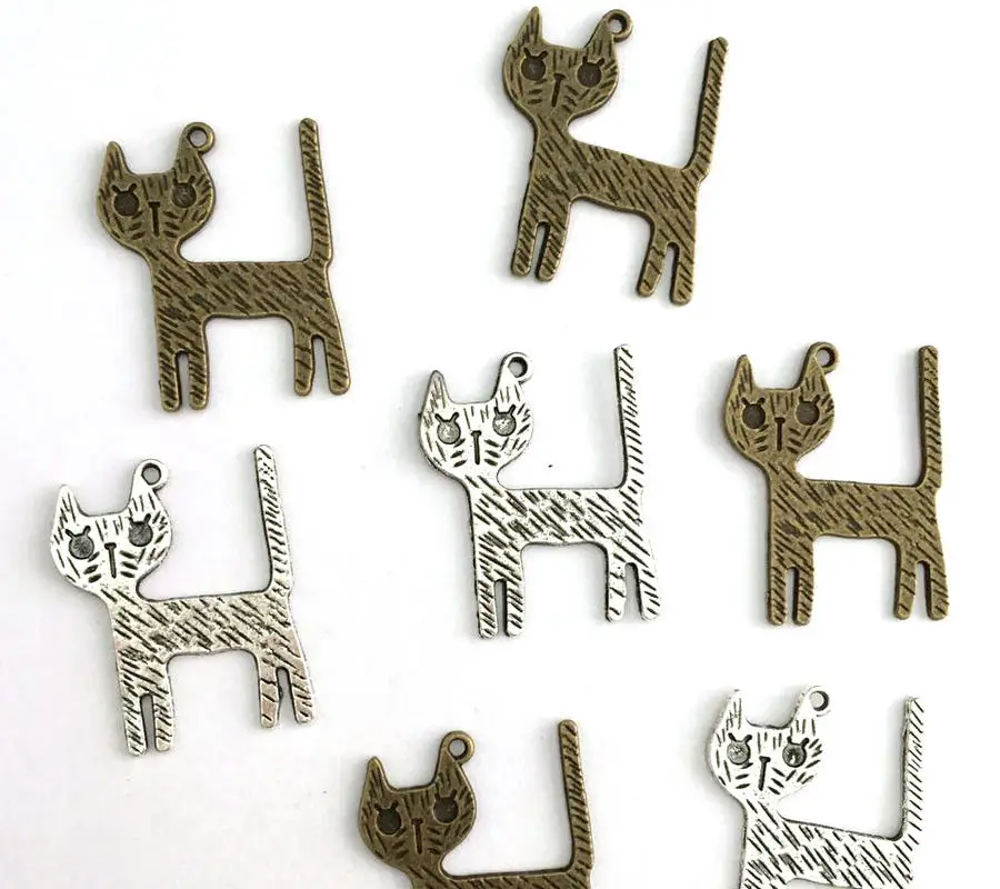 80pcs antique bronze and antique silver cat,alloy cat antique bronze zinc alloy animal pendant, charm, drops for diy 26X33mm
80pcs antique bronze and antique silver cat,alloy cat antique bronze zinc alloy animal pendant, charm, drops for diy 26X33mm