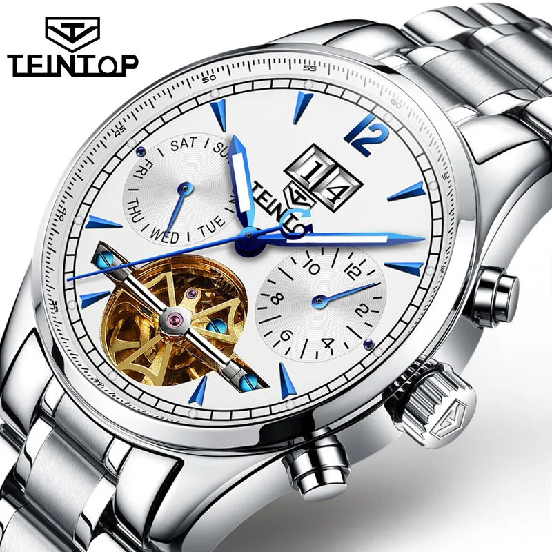 TEINTOP Brand Men Watches Automatic Mechanical Watch Tourbillon Sport Clock Casual Business Retro Wristwatch Relojes Hombre 2019
TEINTOP Brand Men Watches Automatic Mechanical Watch Tourbillon Sport Clock Casual Business Retro Wristwatch Relojes Hombre 2019