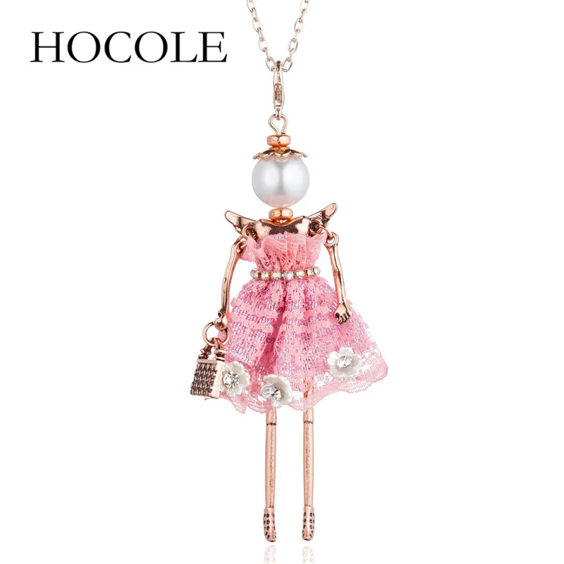 HOCOLE cute doll women pendant necklace 4 colors long chain handmade dress girls fashion jewelry flower necklace collier femme
HOCOLE cute doll women pendant necklace 4 colors long chain handmade dress girls fashion jewelry flower necklace collier femme