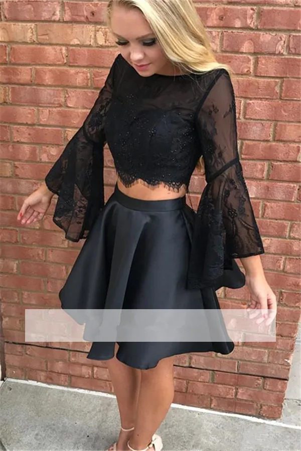 Navy Blue Homecoming Dresses A-line Long Sleeves Short Mini Satin Lace Two Pieces Elegant Cocktail Dresses
Navy Blue Homecoming Dresses A-line Long Sleeves Short Mini Satin Lace Two Pieces Elegant Cocktail Dresses