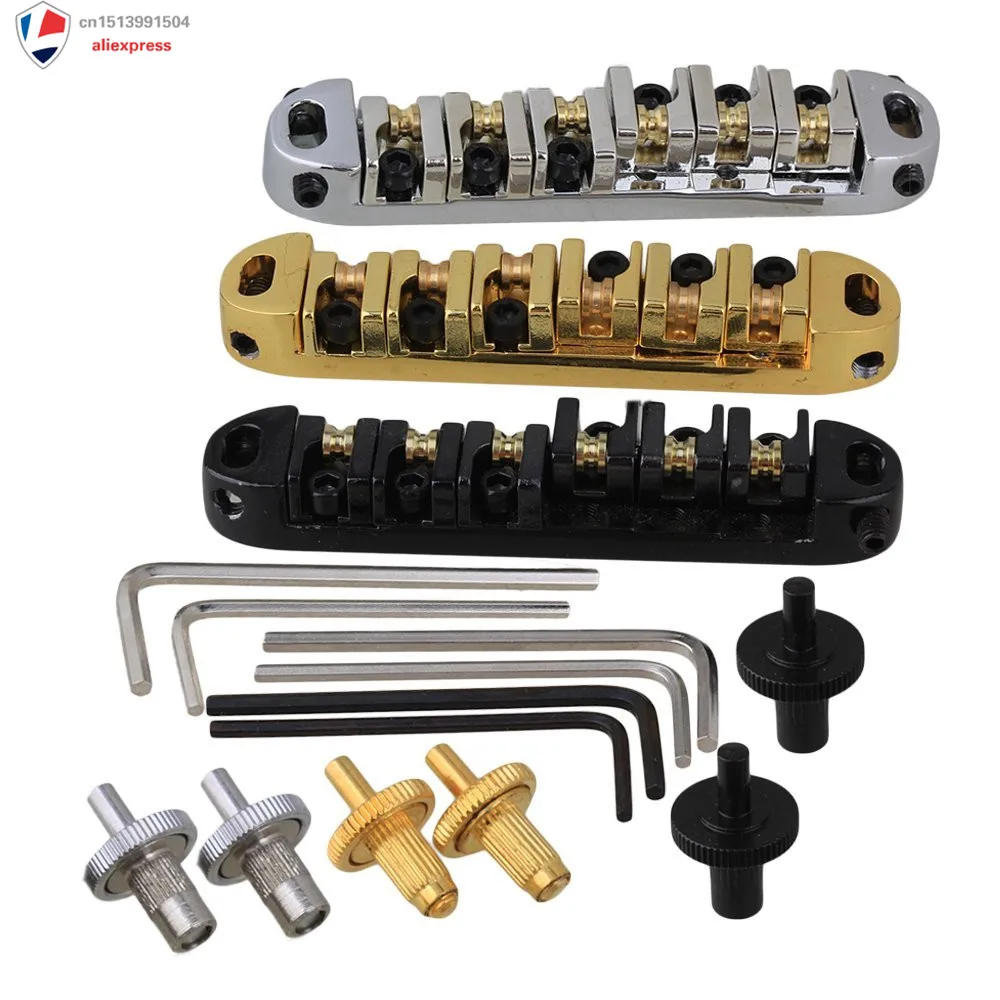 NEW Multicolor Tune-O-Matic Roller Saddle Bridge with Posts and Spanner for Electric Guitar
NEW Multicolor Tune-O-Matic Roller Saddle Bridge with Posts and Spanner for Electric Guitar