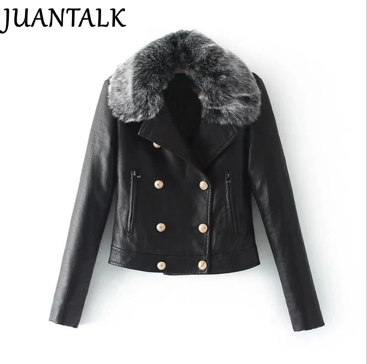 Женская короткая куртка из ПУ кожи с меховым воротником|fashion jacket women|jacket fashion