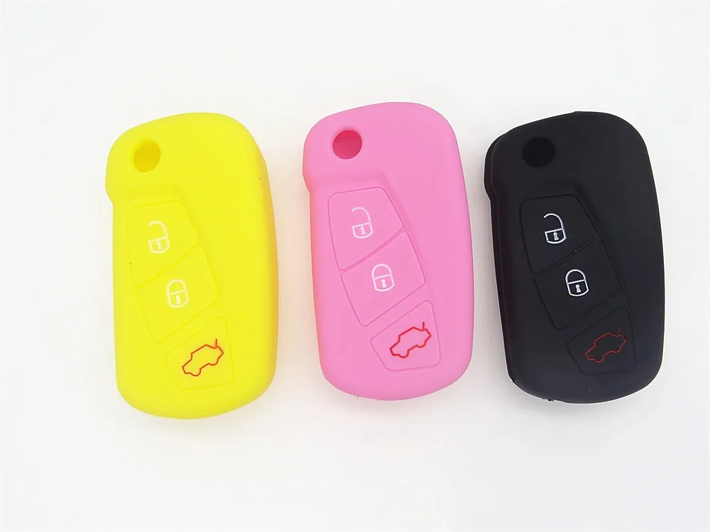 AUTEWODE силиконовый чехол для Ford KA 3 кнопки дистанционного флип брелок крышка