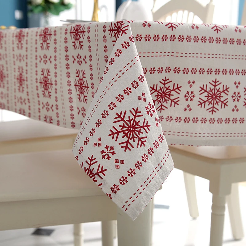 Modern Simplicity Linen Cotton Tablecloth Red Christmas Snowflakes Pattern Washable Table Cloth for Wedding Banquet Tea Table
Modern Simplicity Linen Cotton Tablecloth Red Christmas Snowflakes Pattern Washable Table Cloth for Wedding Banquet Tea Table