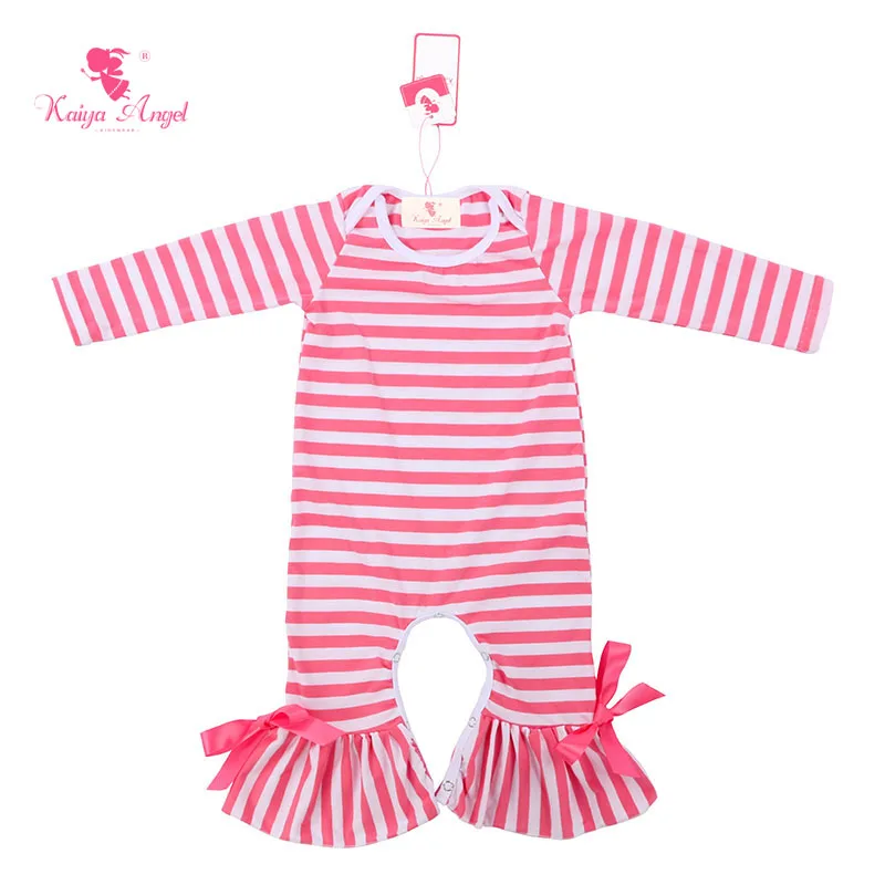 

Kaiya Angel New Born Baby Clothes Fall Winter Clothes Christmas Baby Clothes Jumpsuit Toddler Pink White Stripe Romper 5pcs/lot