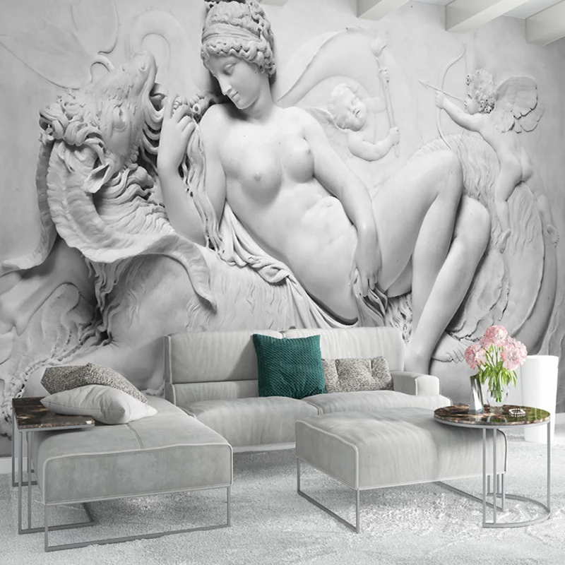 Custom 3D Wallpaper European Style Stereo Statue Black And White Angel Photo Wall Murals Living Room TV Sofa Backdrop Home Déco
Custom 3D Wallpaper European Style Stereo Statue Black And White Angel Photo Wall Murals Living Room TV Sofa Backdrop Home Déco