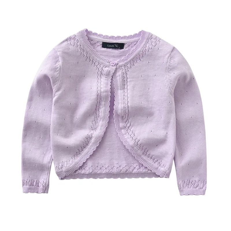 2018 кардиган для маленьких девочек пальто однотонные вязаные свитера с длинным