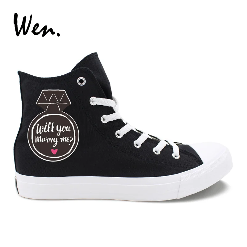 Wen Men Women Canvas Wedding Shoes Design Propose MARRY ME I DO Pattern Sneakers High Top Canvas Plimsolls Lacing Flat Trainers
Wen Men Women Canvas Wedding Shoes Design Propose MARRY ME I DO Pattern Sneakers High Top Canvas Plimsolls Lacing Flat Trainers