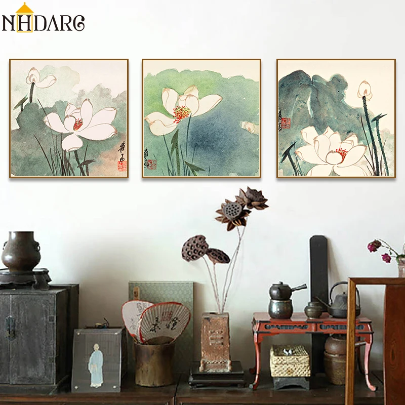 New Chinese Style Lotus Plants Decorative Painting Canvas Print Painting Poster Art Wall Picture for Living Room Home Decor
New Chinese Style Lotus Plants Decorative Painting Canvas Print Painting Poster Art Wall Picture for Living Room Home Decor