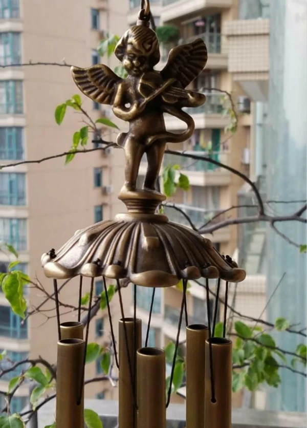 Antique Angel Cast Brass Wind Chimes with 6 Pipes Hanging Metal Copper Windchimes Garden Patio Porch Home Shop Store Decoration
Antique Angel Cast Brass Wind Chimes with 6 Pipes Hanging Metal Copper Windchimes Garden Patio Porch Home Shop Store Decoration