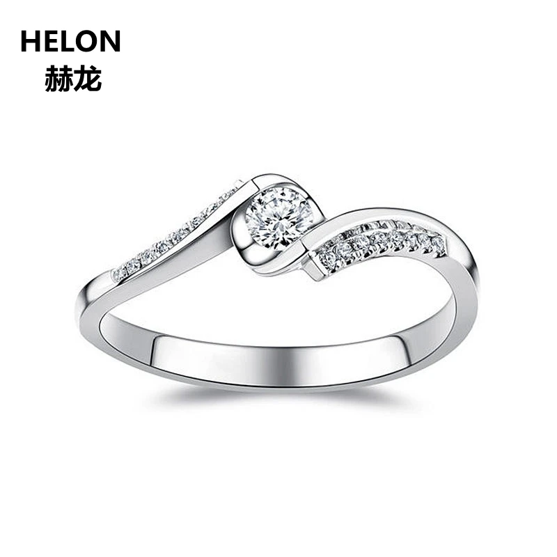 

0.15ct SI/H Natural Diamonds Engagement Wedding Ring for Women Solid 14k White Gold Anniversary Party Fine Ring Lover Gift