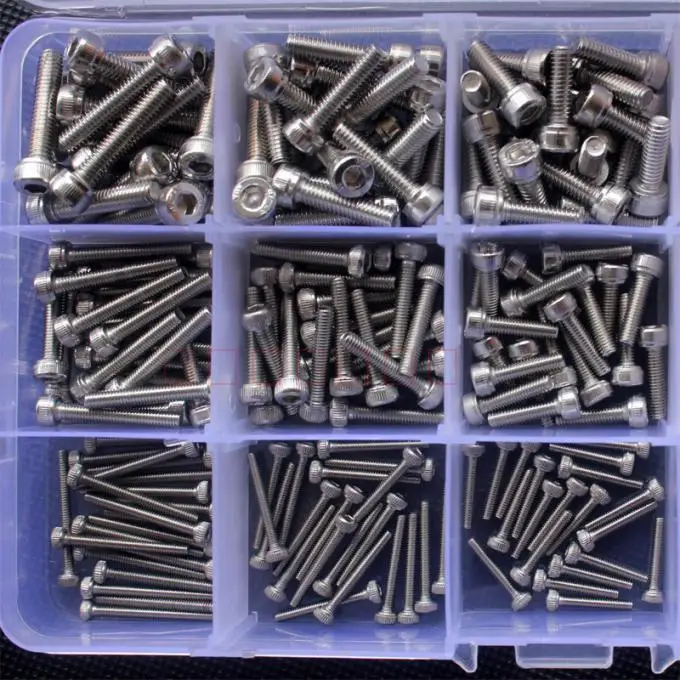 300pcs/lot M2/3/4304 stainless steel hexagon socket head cap screws nuts assortment kit set box hardware fasteners57
300pcs/lot M2/3/4304 stainless steel hexagon socket head cap screws nuts assortment kit set box hardware fasteners57