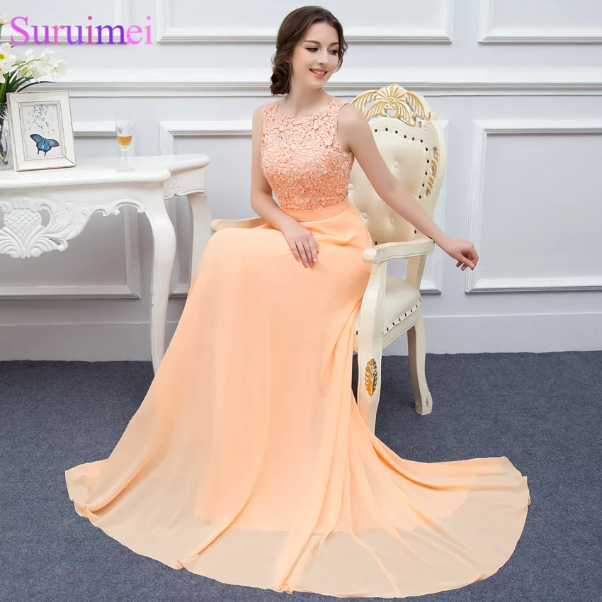 Free Shipping Long Chiffon Prom Dresses Peach High Quality Lace Backless Sexy Formal Prom Gown Vestidos De Real Photo
Free Shipping Long Chiffon Prom Dresses Peach High Quality Lace Backless Sexy Formal Prom Gown Vestidos De Real Photo