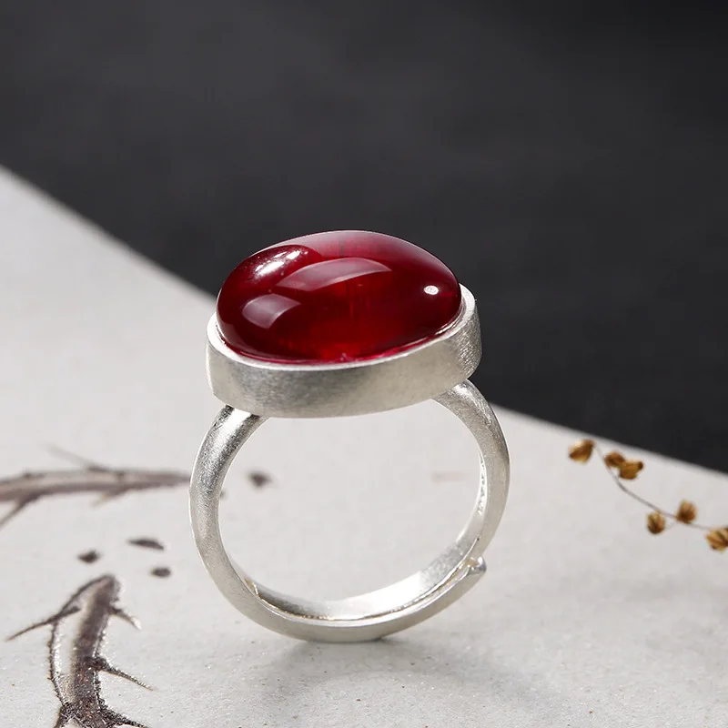 New Arrival silver S990 pure silver simple high-grade red corundum matte, old open Sterling Silver Lady ring wholesale ring
New Arrival silver S990 pure silver simple high-grade red corundum matte, old open Sterling Silver Lady ring wholesale ring